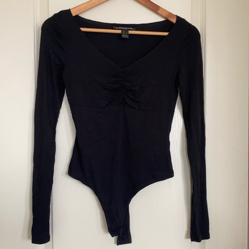 Black cinched bodysuit